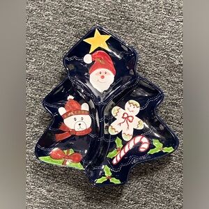 Christmas 3 Section Serving Tray Twilight Collection Laurie Gates The Cellar